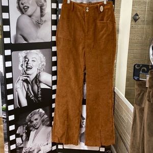 Rust Corduroy Front Slit Slacks Size 6